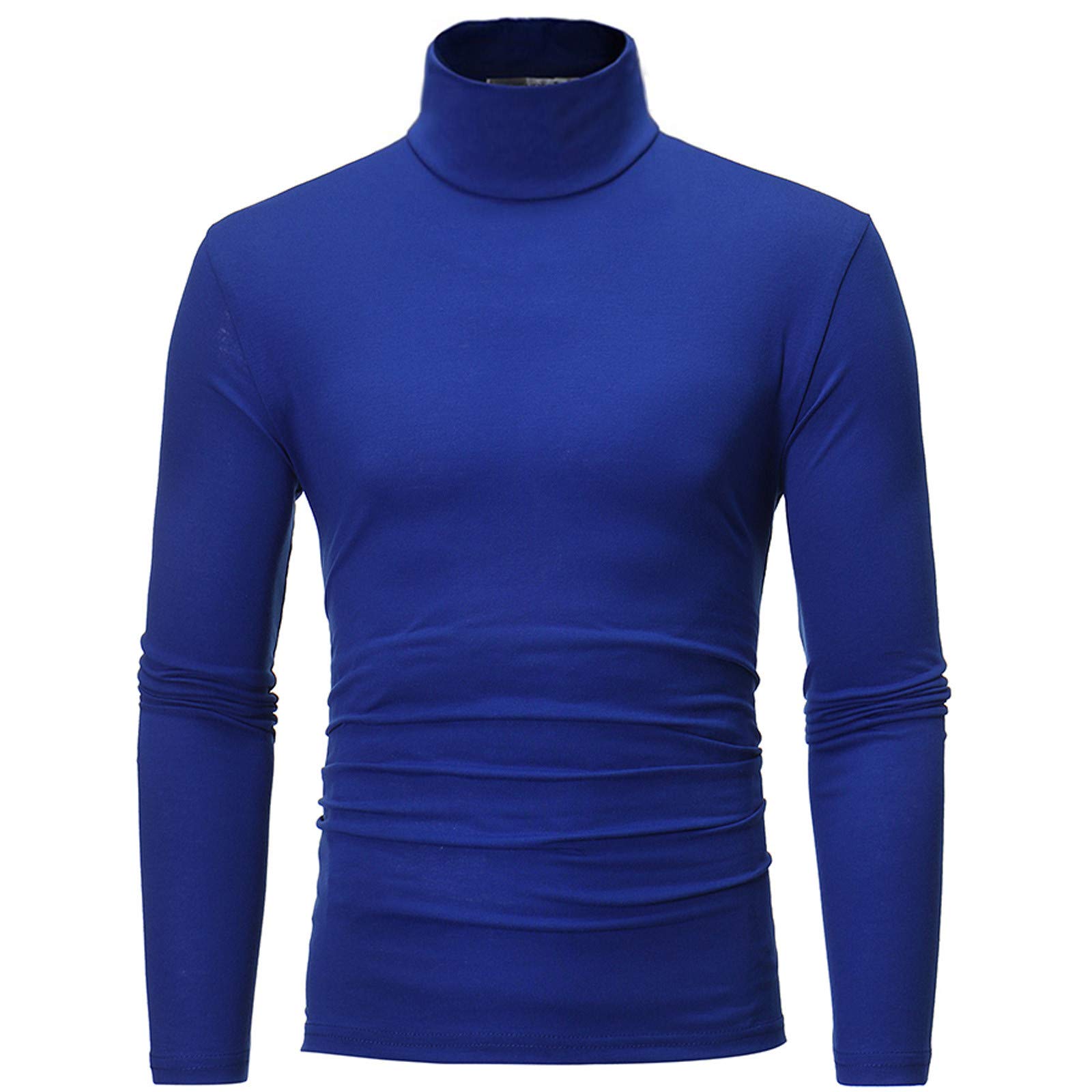 Herren Rollkragenshirt Langarm,Herren Longsleeve Rollkragenpullover Regular Fit Langarmshirts Rollkragen Pullover Baumwolle Sweatshirt