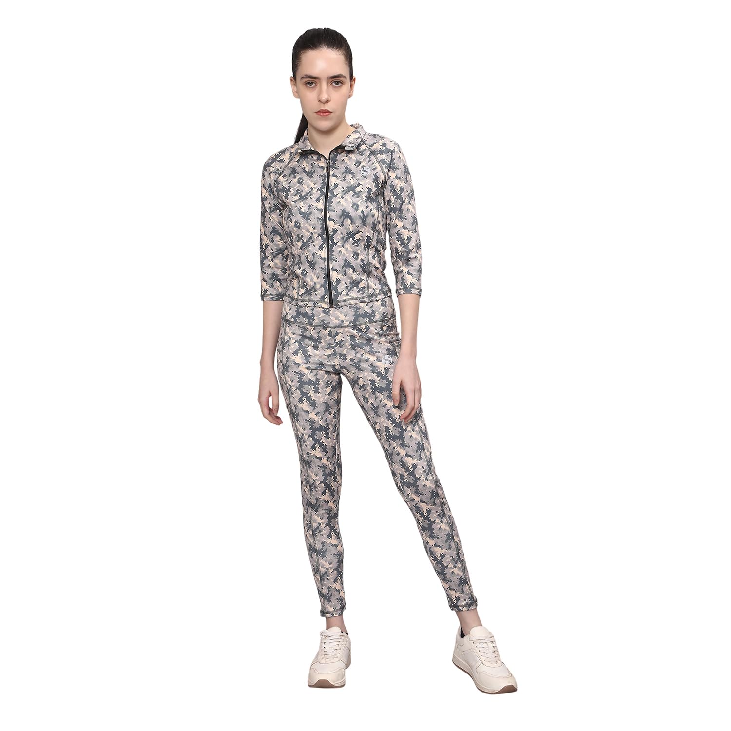 Women's Polyester Sports Jacket & Track Pants Gym Wear Combo Set, Women's Regular Fit, Solid, Gym, Workout, Yoga, Running Sports Wear, Workout Running-image-22