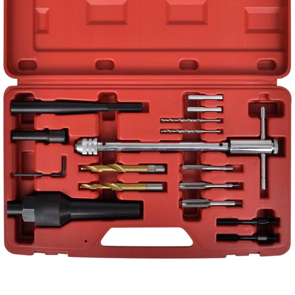 Juego profesional de reparación de rosca para bujías incandescentes para Audi, Seat, Volkswagen, Mercedes, Opel, Peugeot, Renault, taller de acero endurecido con resistente