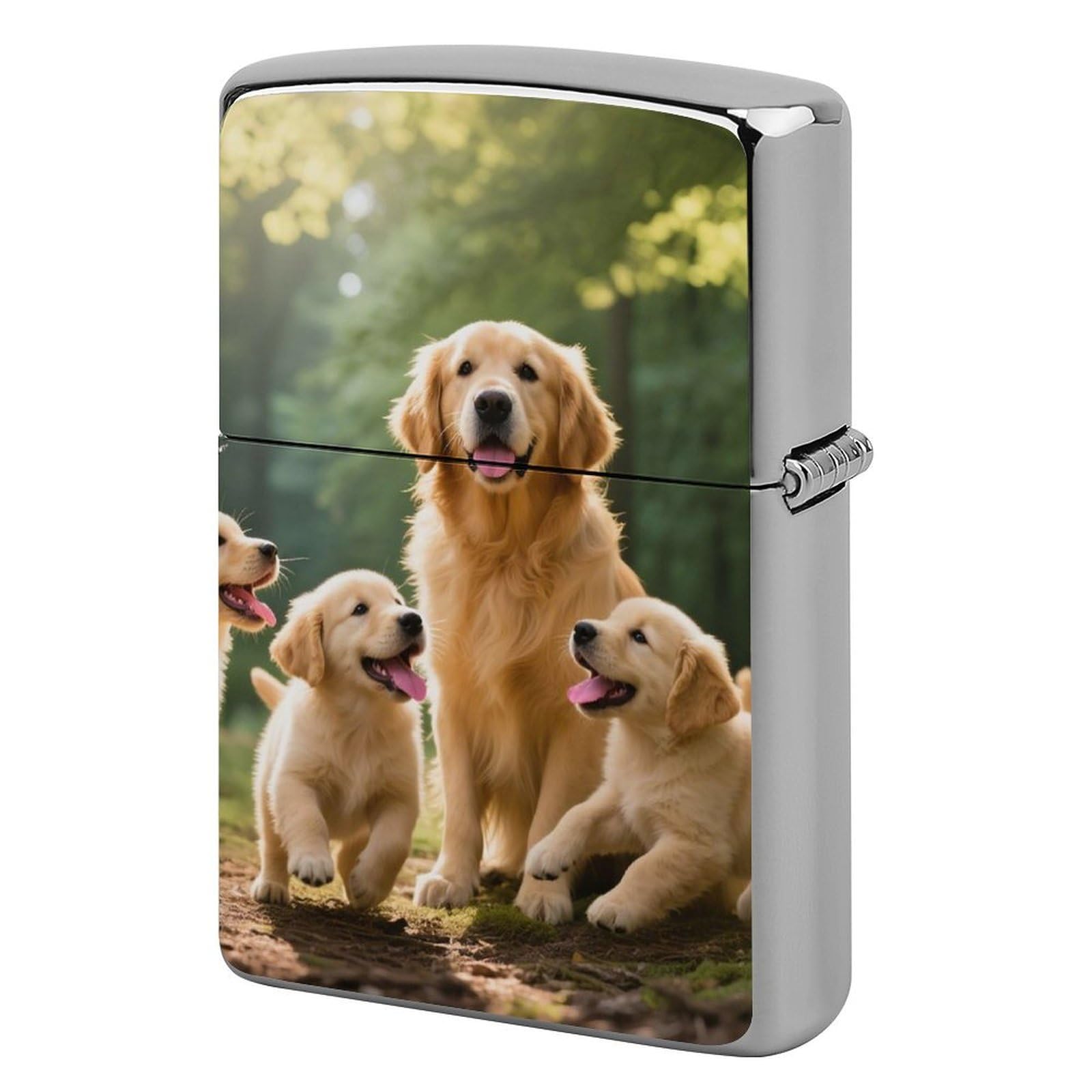 Dog Lighter Case Cover Vintage Metal Lighter Sleeve Reusable Lighter Protective Cover Decorative Lighter Holder Birthday Gifts for Men Women