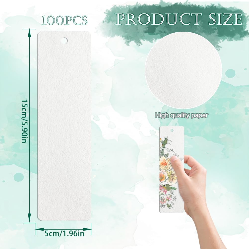 Carta Acquerello 300 G/m² - 100 Fogli 5x15 Cm, Cotone, Per Pittura E Biglietti Fai Da Te - Foto 3