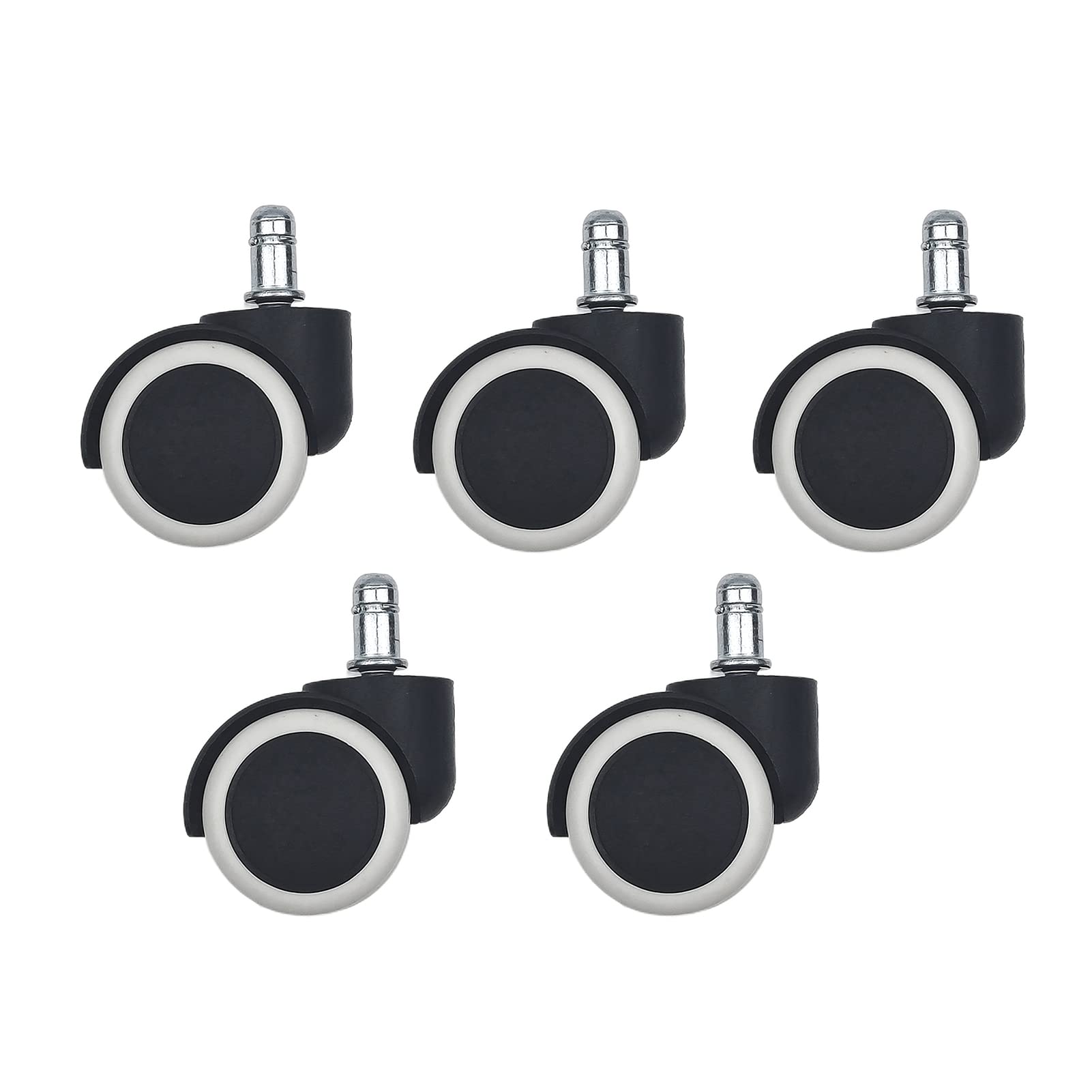 YIDAX Office Chair Casters (Set of 5) with 11mm x 20mm Rod, Office Swivel Chair Casters Replacement, Gaming Chair Casters, White