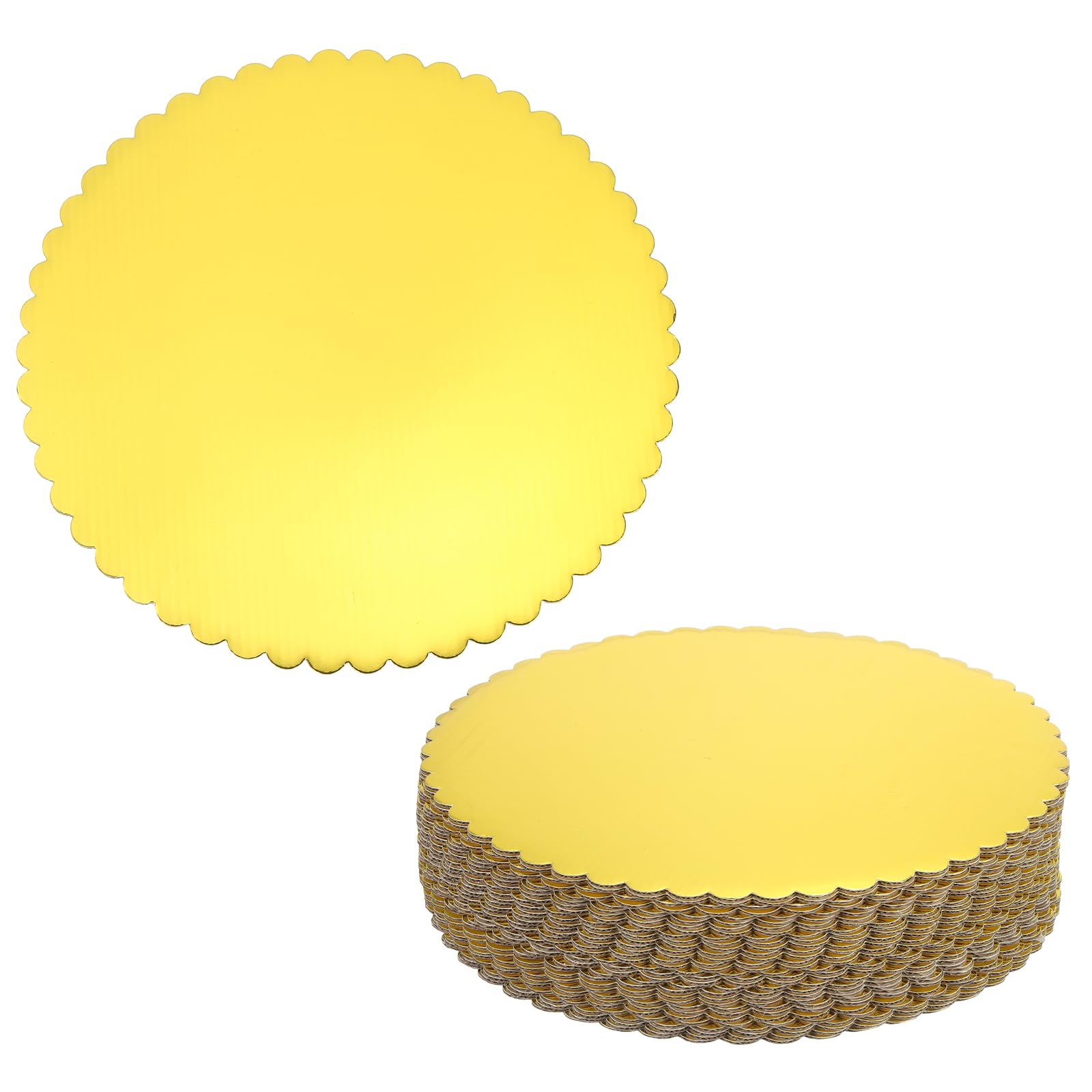 sourcing map 30 vassoi rotondi per torte in cartone, 30 cm, vassoi circolari per dessert, pasticcini, decorazioni per feste e artigianato fai da te, oro