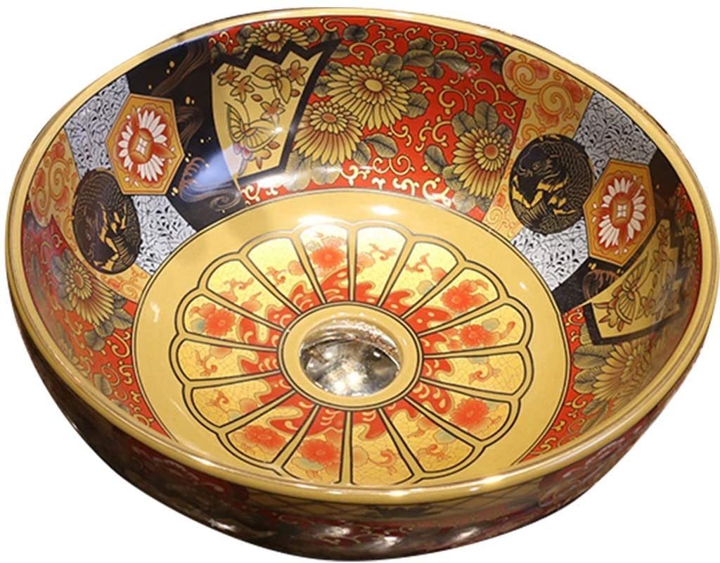 Ceramiczna Umywalka Łazienkowa Nablatowa, Umywalka Nablatowa Do Łazienki, Sztuka Ogrodowa W Stylu Vintage, Umywalka Nablatowa, A40*15 Cm, A40*15 Cm