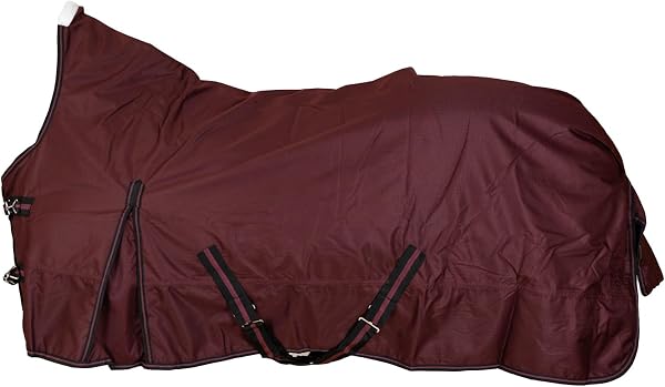 RL24 - Weidedecke High Neck Basicline 600D – Regendecke & Übergangsdecke – wasserdichte Outdoordecke mit Kreuzbegurtung – Pferdedecke in Weinrot – Größe 115cm (Polarfleecefutter) - 2