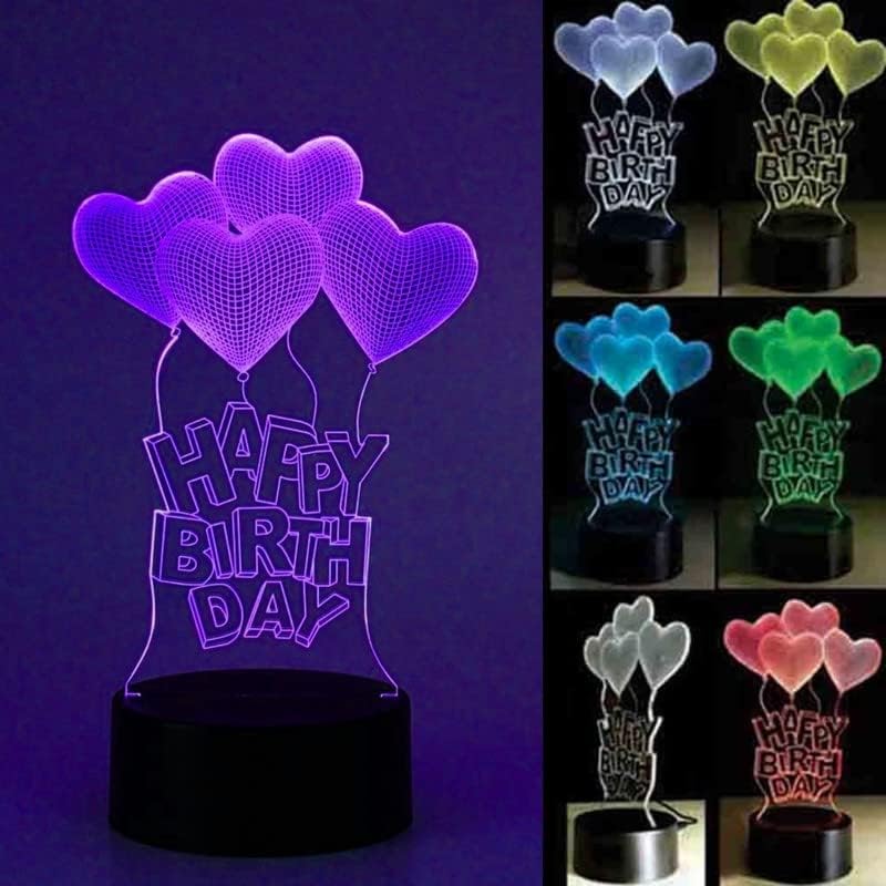 royalkart 3D Illusion Led Lamp | Happy Birthday Gifts | Birthday Gift | Birthday Lamp | Table Lamp 7 Color Changing | USB and Battery Powered | Gift for Boys and Girls