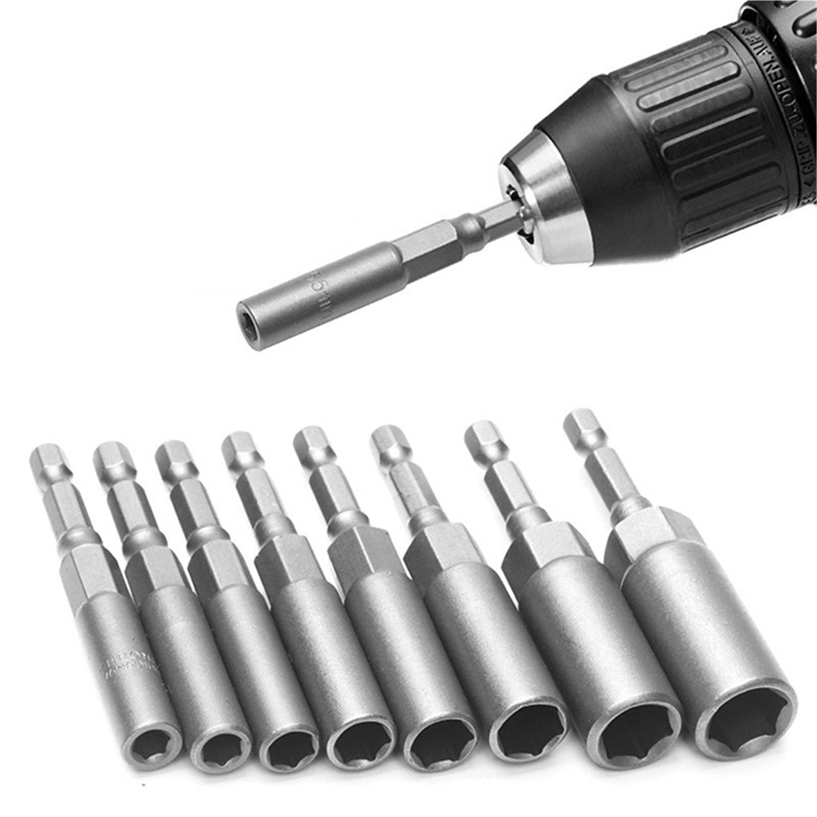 Zestaw wierteł elektrycznych kluczy nasadowych 5,5-19 mm Adapter gniazda udarowego Śrubokręt sześciokątny Zestaw przedłużek(A10)