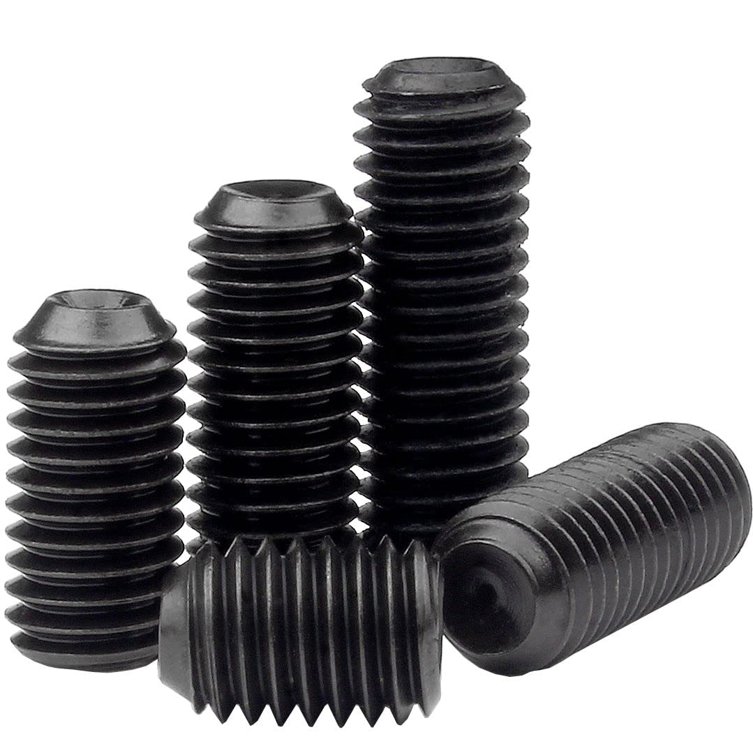 MonsterBolts - #4-48 x 1/2 Cup Point Set Screws, ASME B18.3, Alloy Steel, Black Oxide, 100 Pack
