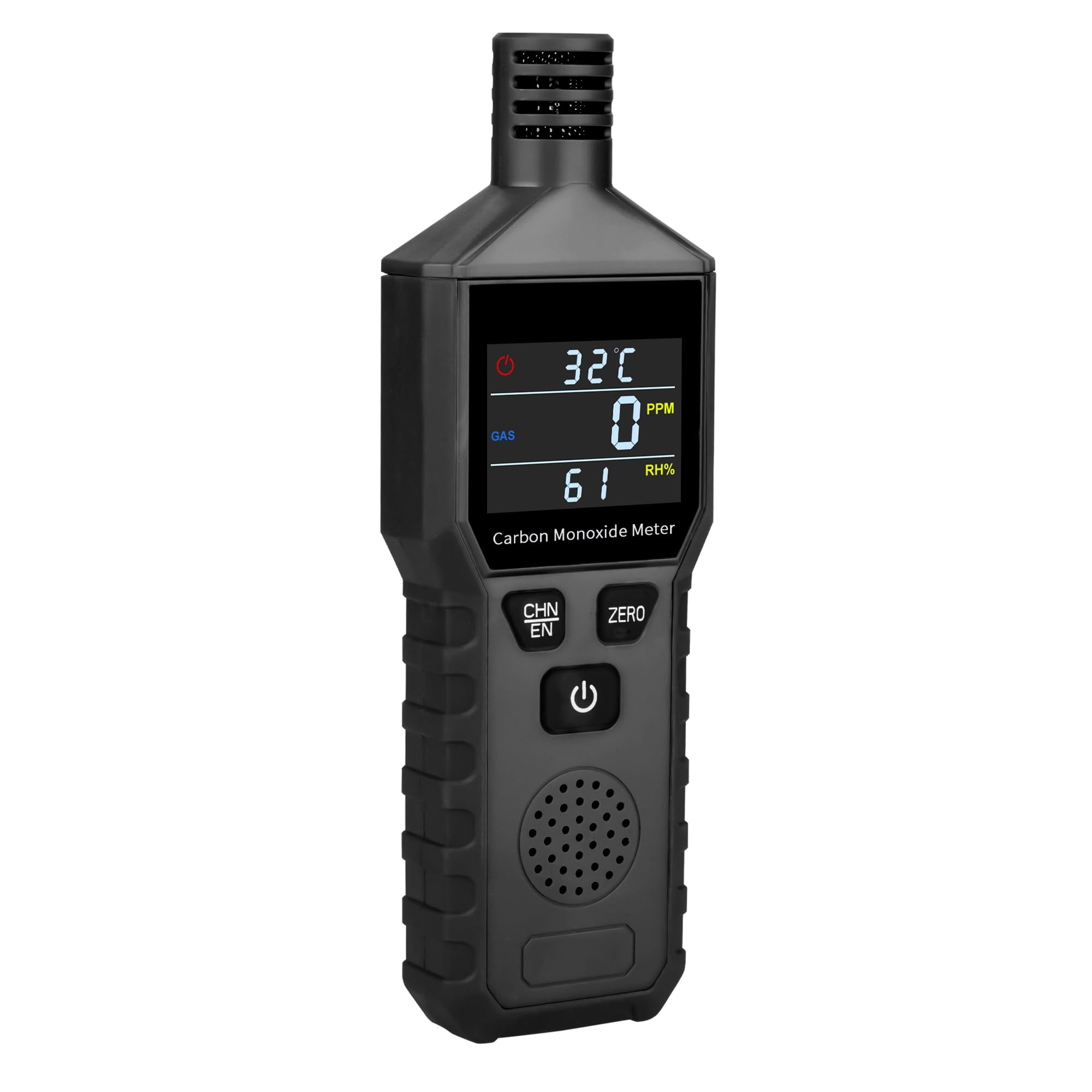 Photo 1 of Handheld 3-in-1 Carbon Monoxide Meter with Temperature & Humidity - Portable Carbon Monoxide Detector Alarm CO Detectors Tester Monitor, Professional & Easy to Read (Black)