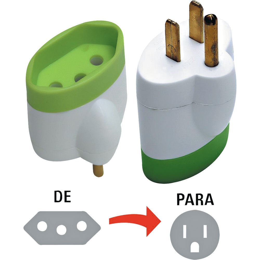 Adaptador de Tomadas DANEVA Padrão Macho (Antigo) X Femea (Novo 3