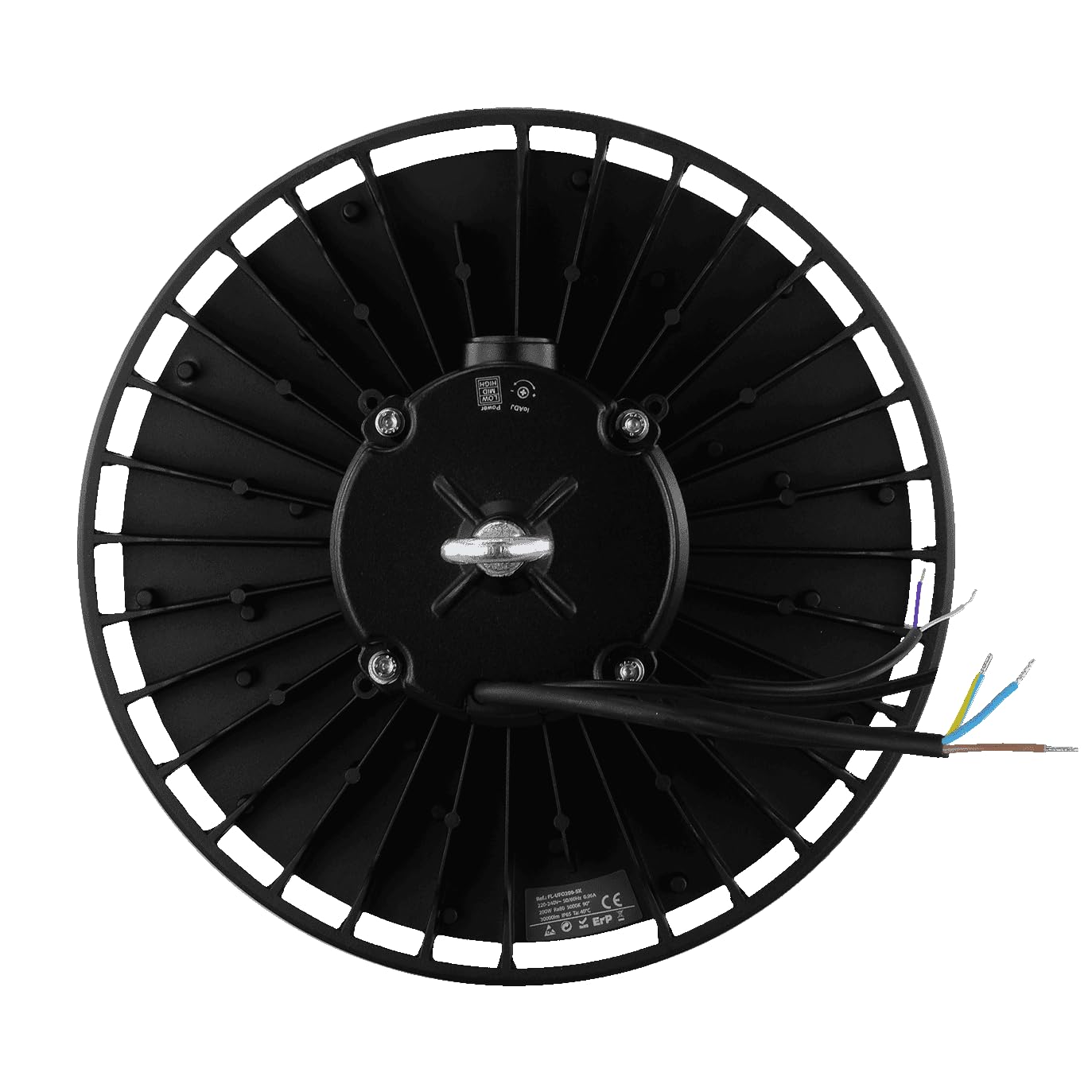 Campana LED Industrial Highbay UFO 200W 30000Lm – Luz Fría 5000K IP65 CRI>80 Driver Lifud Regulable 1-10V Iluminación Almacén Fábrica (Luz Fría 5000K, 200W)