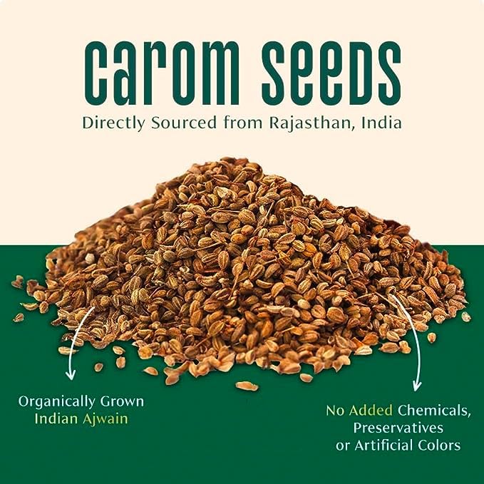 Image of VAHDAM, Carom Seeds Whole (2.47oz /70g) Gluten Free, Non GMO, 100% Raw Carom Whole, 100% Raw Ajwain Seeds from India | Carom Bishops Weed Seed for Cooking | Direct From Source