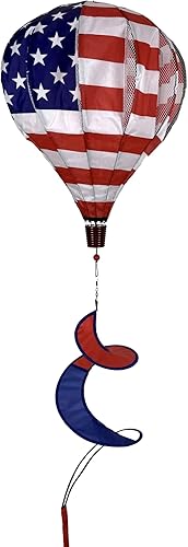 Briarwood Lane Globo de aire caliente de lujo con bandera estadounidense patriótico para todos los días, 54 pulgadas de largo disponible en Yaxa Peru