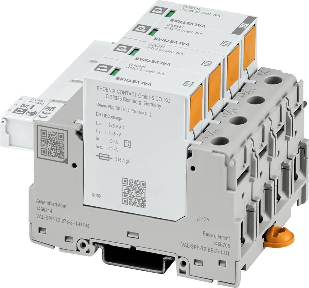 PHOENIX CONTACT 1466214 VAL-SPP-T2-275-3+1-UT-R Surge Arrestor Surge Protector for: Ve