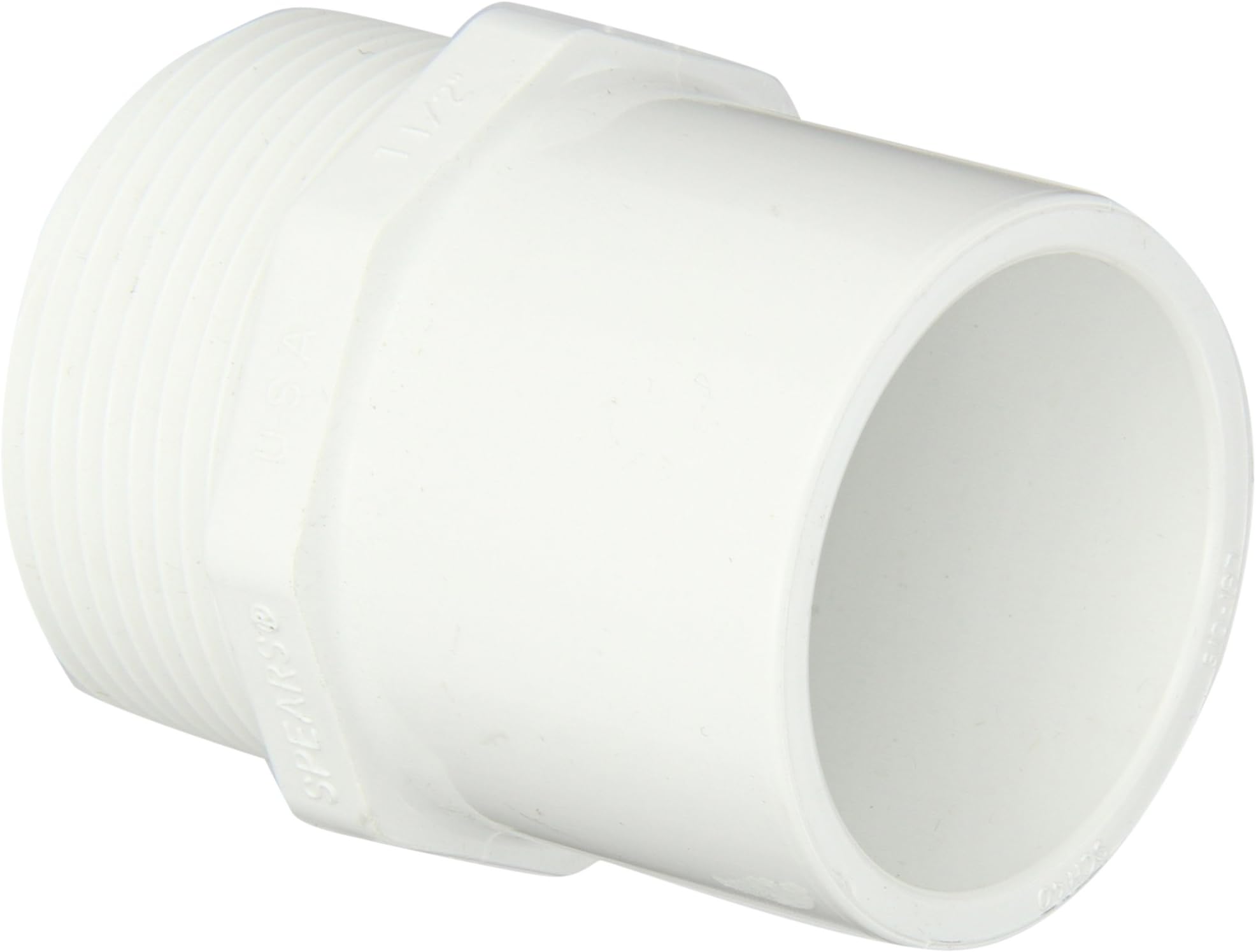 Spears 461 Series PVC Pipe Fitting, Adapter, Schedule 40, 1-1/2" NPT Male x 1-1/2" Spigot