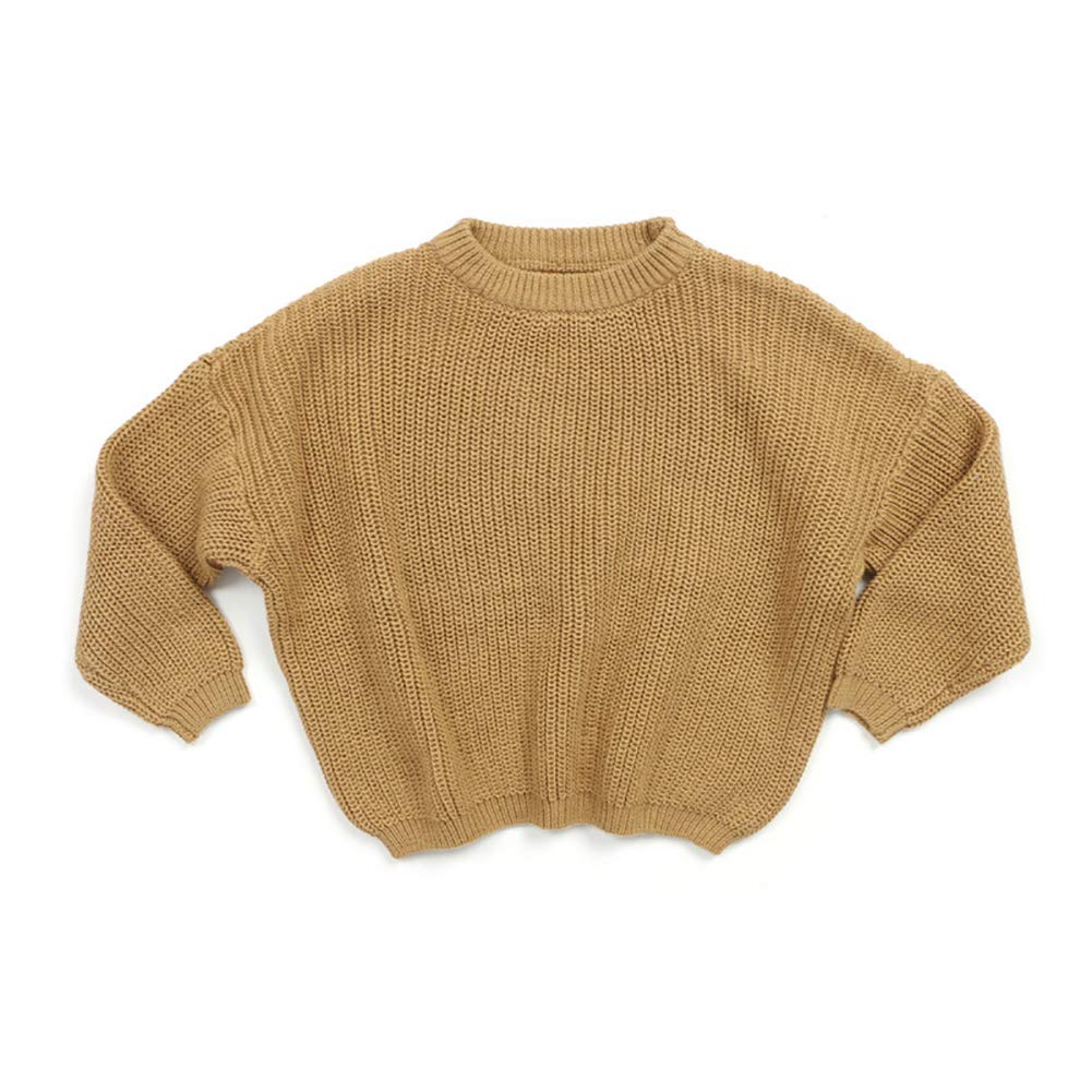 zhangqing Baby Boys and Girls Casual Crew Neck Thick Sweater Kids Soft Wool Knitted Sweater