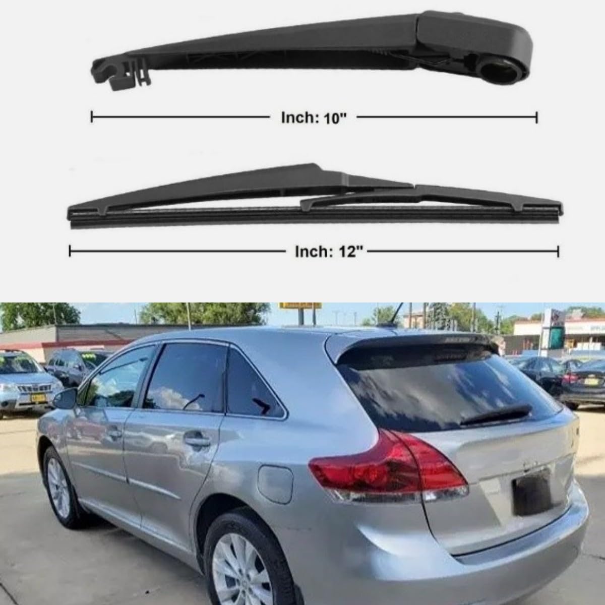 generic Rear wiper arm blade replacement For Toyota Venza Base LE XLE Limited AWD V6 2009 2010 2011 2012 2013 2014 2015 2016 Rear Windshield Wiper Arm Blade Set