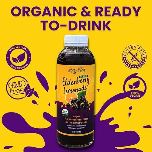 Miniatura 2 de Rell Brook Limonada de saúco  Bebida de jugo refrescante orgánica certificada  Fuente natural de vitamina C  Jugo de limón y extracto de saúco