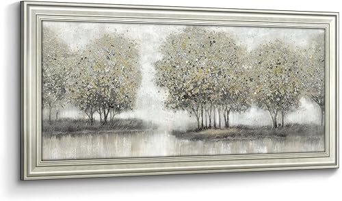 Lienzo enmarcado de árbol para la pared sala de estar, dormitorio, gran imagen abstracta del bosque, pintura estética de la naturaleza, paisaje,