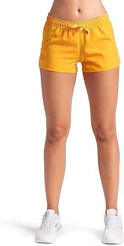 Arena Women's Team Solid 100% Polyester Athletic Shorts with Side Pockets and Dr