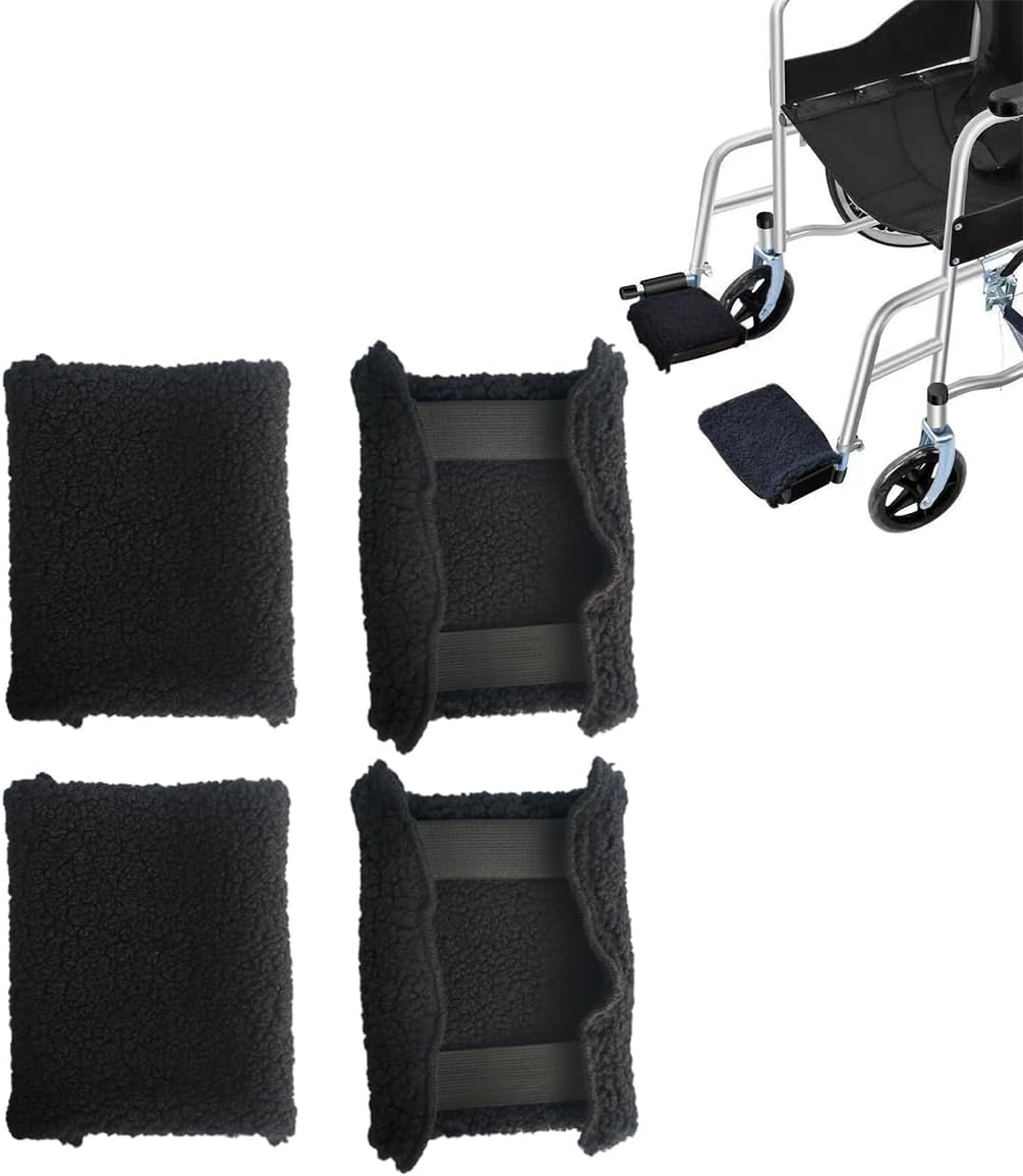 4PCS Wheelchair Footrest Cover， Comfortable Artificial