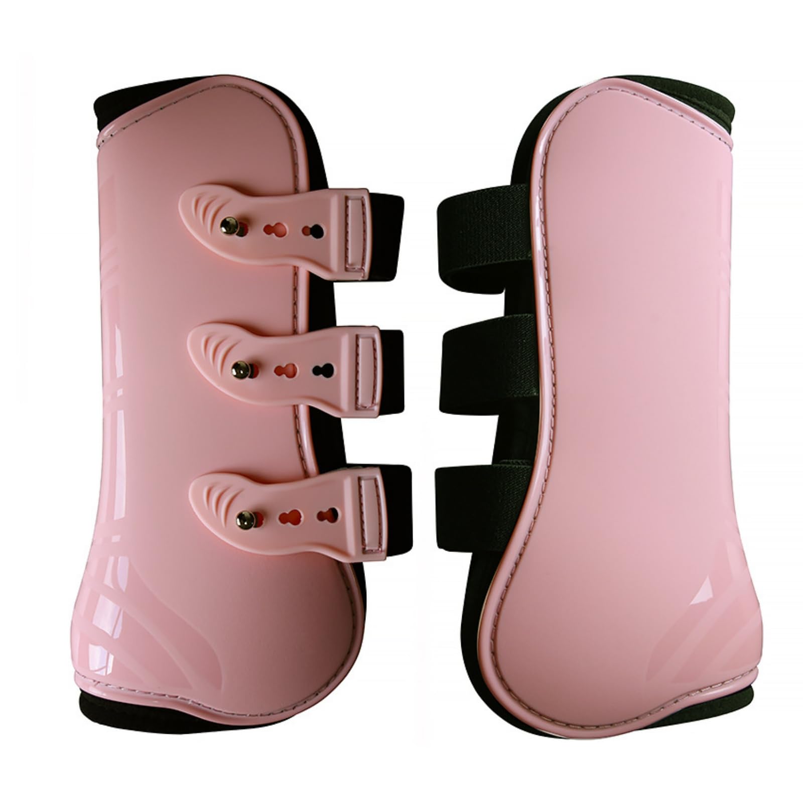 Protectores Caballo con Correas, Pink, M-Front