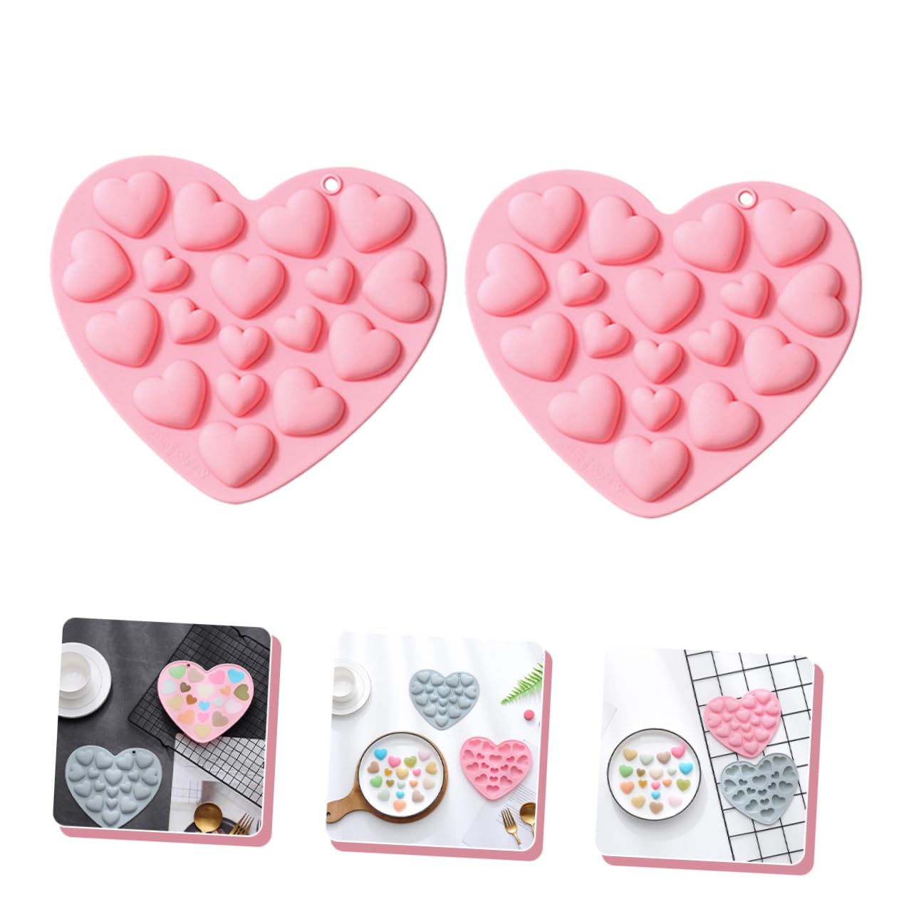 IMIKEYA 4 set di stampi antiaderenti per cuocere strumenti per mousse decorazione di biscotti cubetti di ghiaccio dolci cioccolatini decorazione di dolci decorazioni da 2 pezzi x 4