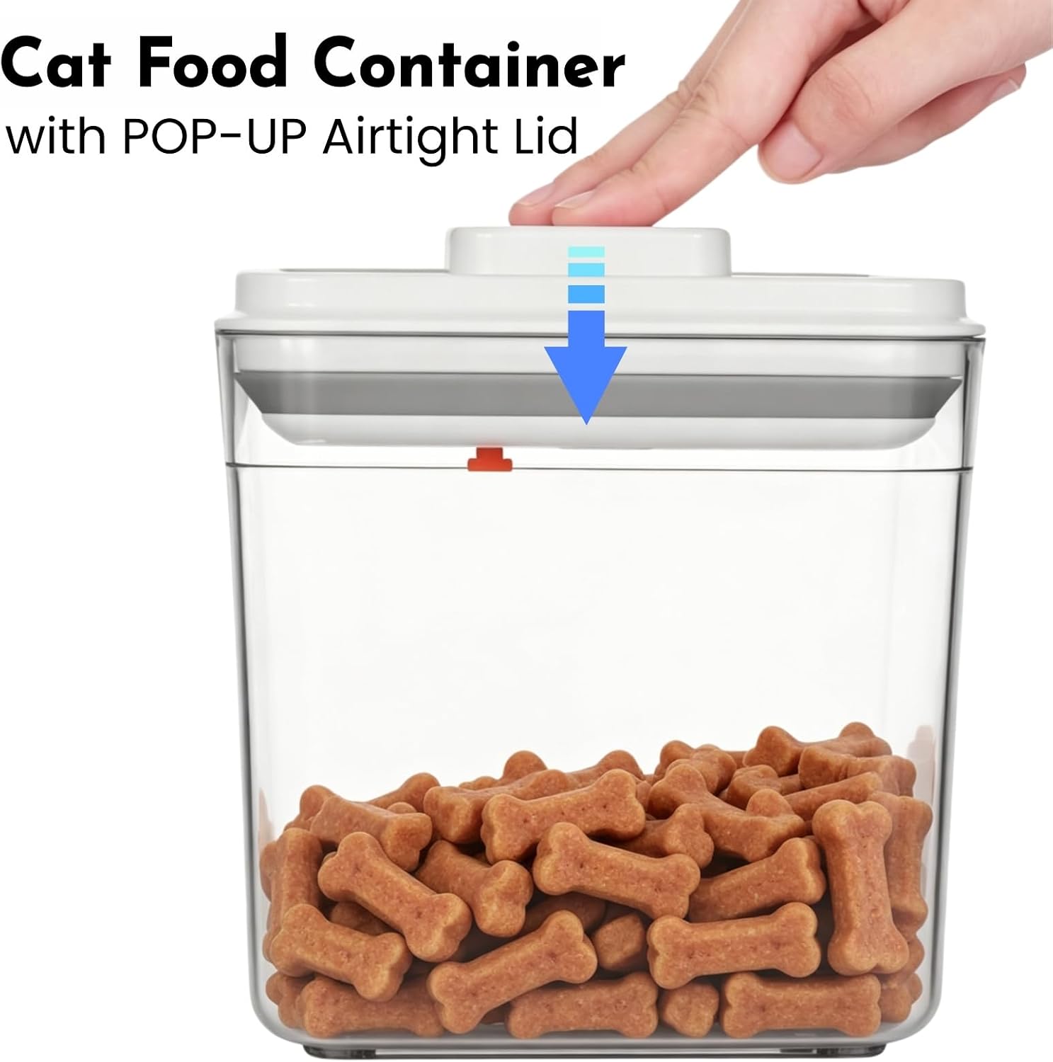 Cat Food Storage Container with POP-UP Airtight Lid | (1.8Qt /1.7L)-Cat Food Container,Cat Treat Storage Container