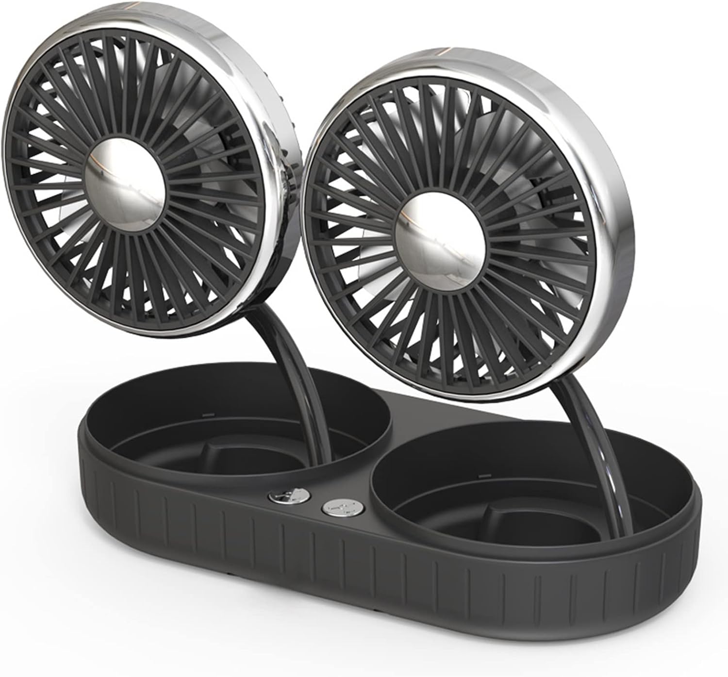 Leodun Ventilador De Coche 12V /24V, Doble Cabeza Ventilador USB con 3 Velocidades Doble Ventilador Rotación De 360 ° Ajustable Refrigeración,para Todos Los Carros Familiares
