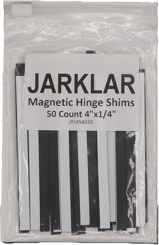 Magnetic Hinge Shims for Commercial Hinge Adjustments Door Repairs Prop Damage Sagging Hinges for use with 4"x4" 4-1/2" x 4-1/2" 5" x 5" Hinges Each Pack Contains 50 shims 4" x1/4"
