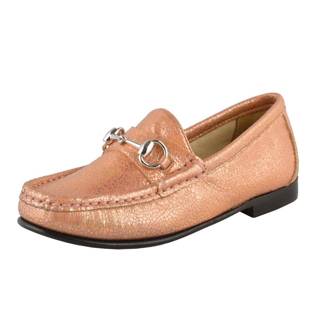 Gucci Girl's Sparkle Leather Horsebit Loafer Shoes US