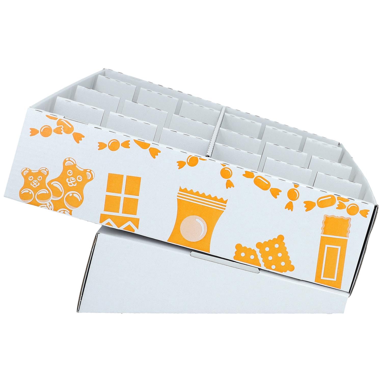 World of Sweets Snack-Box – süße & salzige Snackmischung mit Schokoriegeln, Fruchtgummi & Knabbereien – Präsentationsbox mit Aufsteller & Fächern