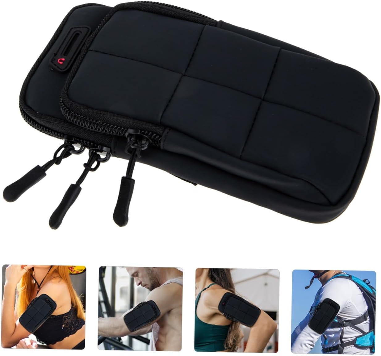 Angoily 3pcs Elastic Arm Phone Sleeve Unisex Zipper Pouch for Running Phone Armband Holder Fitness Supplies Cellphone Storage Pouch