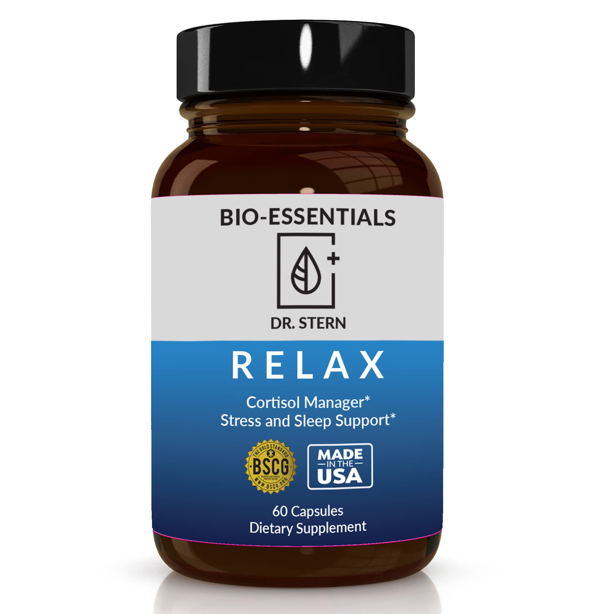 OMISSANDI-Wellness Relax Adrenal Support Supplement - Dr. Ian Stern Formulated - Manages Stress, Promotes Deep Sleep, Improves Mood-W/Holy Basil, Zinc, L-Theanine & More, Vegan Made in USA - 60 Caps