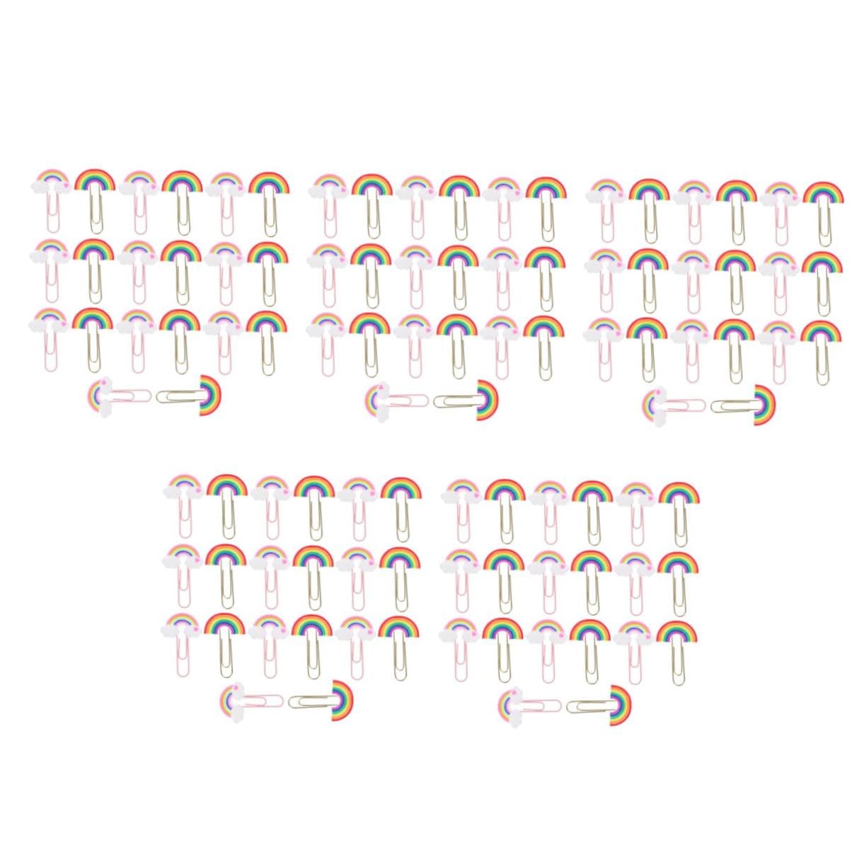 NUOBESTY 100stücke Bunte Dekorative Büroklammern Teiliges Rainbow-file-clips Für Schule Und Büro Kreative Mehrzweck-papierclips Verschiedenen Farben Markieren Und Organisieren