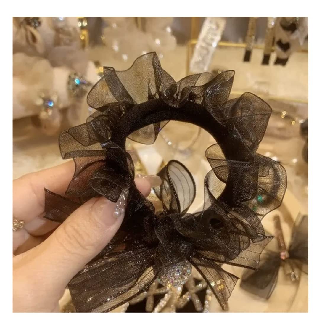 Feste Elastici Capelli 3 Pezzi Di Elastici Per Capelli Neri Per Per Ragazze, Papillon Per, Cavallo Decorazione