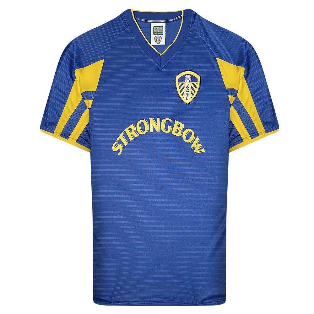 Leeds United 2002 Third Retro Football Shirt Blue/Yellow XS Polyester