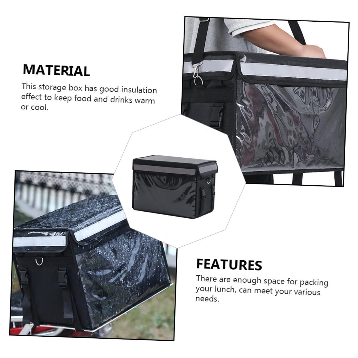 Contenitore Termico per Alimenti 32l Oxford Isolamento e Rivestimento in Alluminio per Barbecue e Campeggio Outdoor