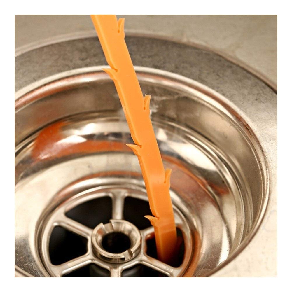 Keaac 1PCS Sink sewer Anti-blocking Cleaning hook Hair cleaner Toilet dredge Household tool Dredge device bathroom Kitchen Accessories (Color : Orange)