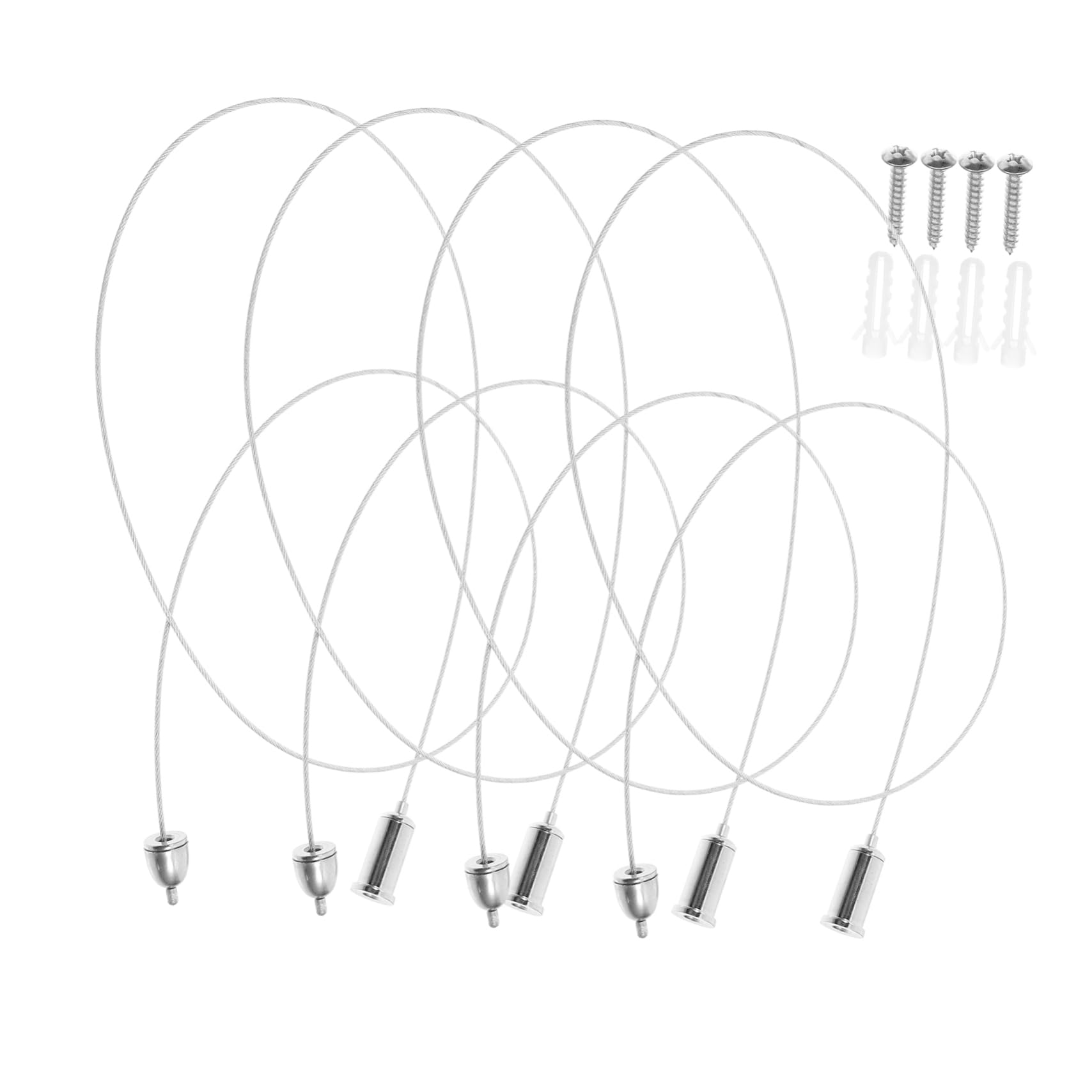 VILLCASE 4pcs Stainless Steel Hanging Rope Hanging Lamp Rope Led Lamp Wire Wires for Pendant Lights Silver Stainless Steel