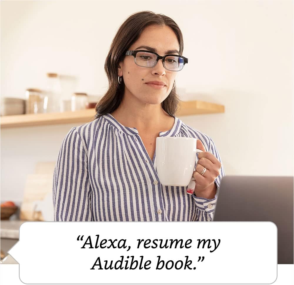 Echo Frames (2nd Gen) | Smart audio glasses with Alexa | Quartz Gray with blue-light-filtering lenses