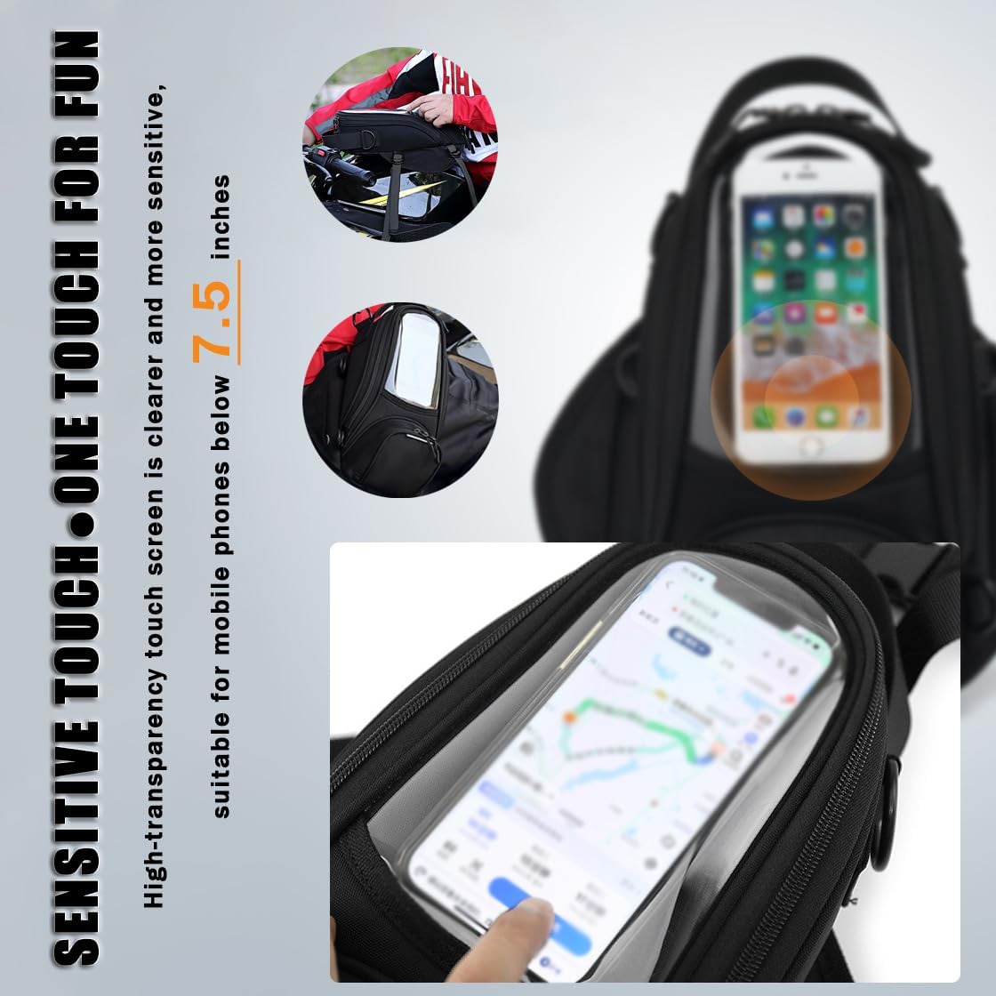 Borsa Serbatoio Moto per Benelli TRK 502X TRK 502 X TRK502X, Impermeabile Organizer, Borsa Portaoggetti per La Navigazione da Viaggio in Moto,Normal-B