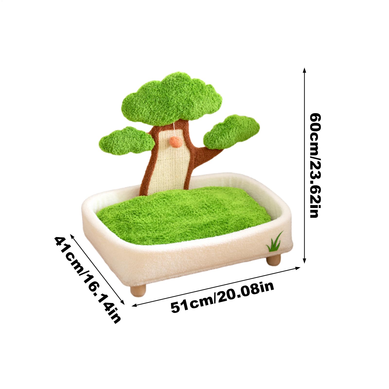Cama para Mascotas – Cueva para Gatos en Maceta de Pino con Bola de Felpa | y almohadilla para rascar, cueva extraíble y lavable para mascotas, para , sala de estar, dormitorio al lado