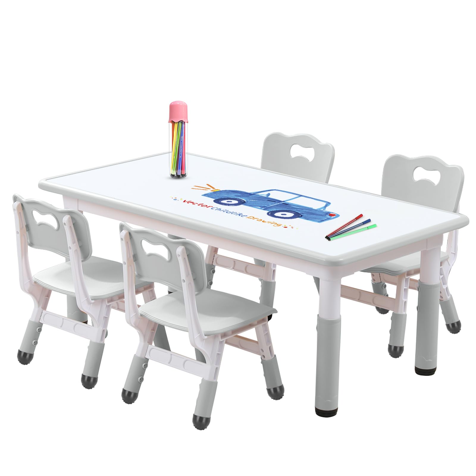 JIAOQIU Kids Table and Chair Set