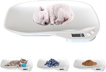 Digital Pet Scale for Small Animals 33lb LCD with Tray Puppy Kitten Reptile | Multi-Use 33lb Digital Pet Scale, 4 Units Mode, Backlit LCD, 14" Tray for Small Animals Hamster Lizard Tortoise Kitchen Food