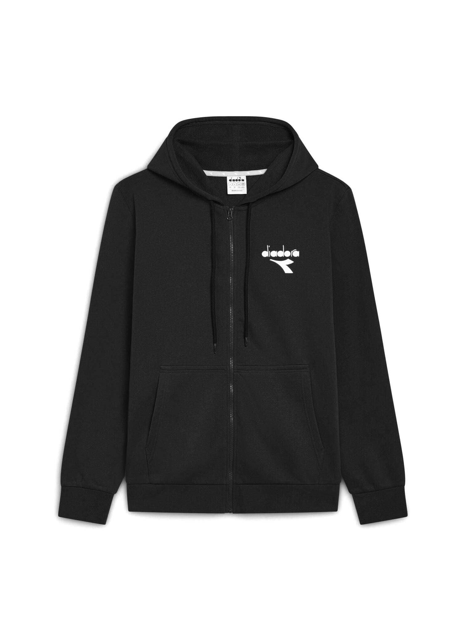 Diadora Men's FZ ESS Hoodie Sports Hooded Sweatshirt, Black, M