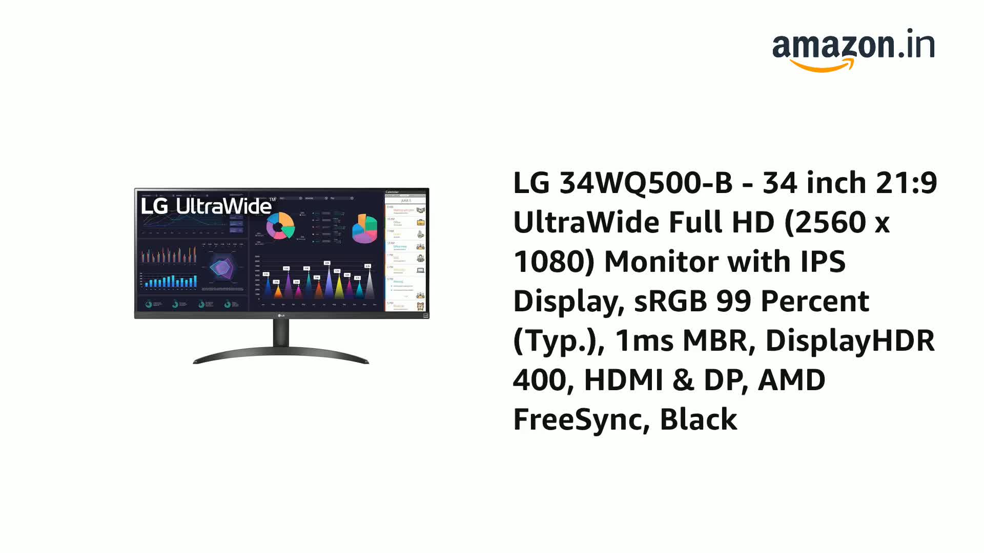 LG 34WQ500-B - 34 inch 21:9 UltraWide Full HD (2560 x 1080