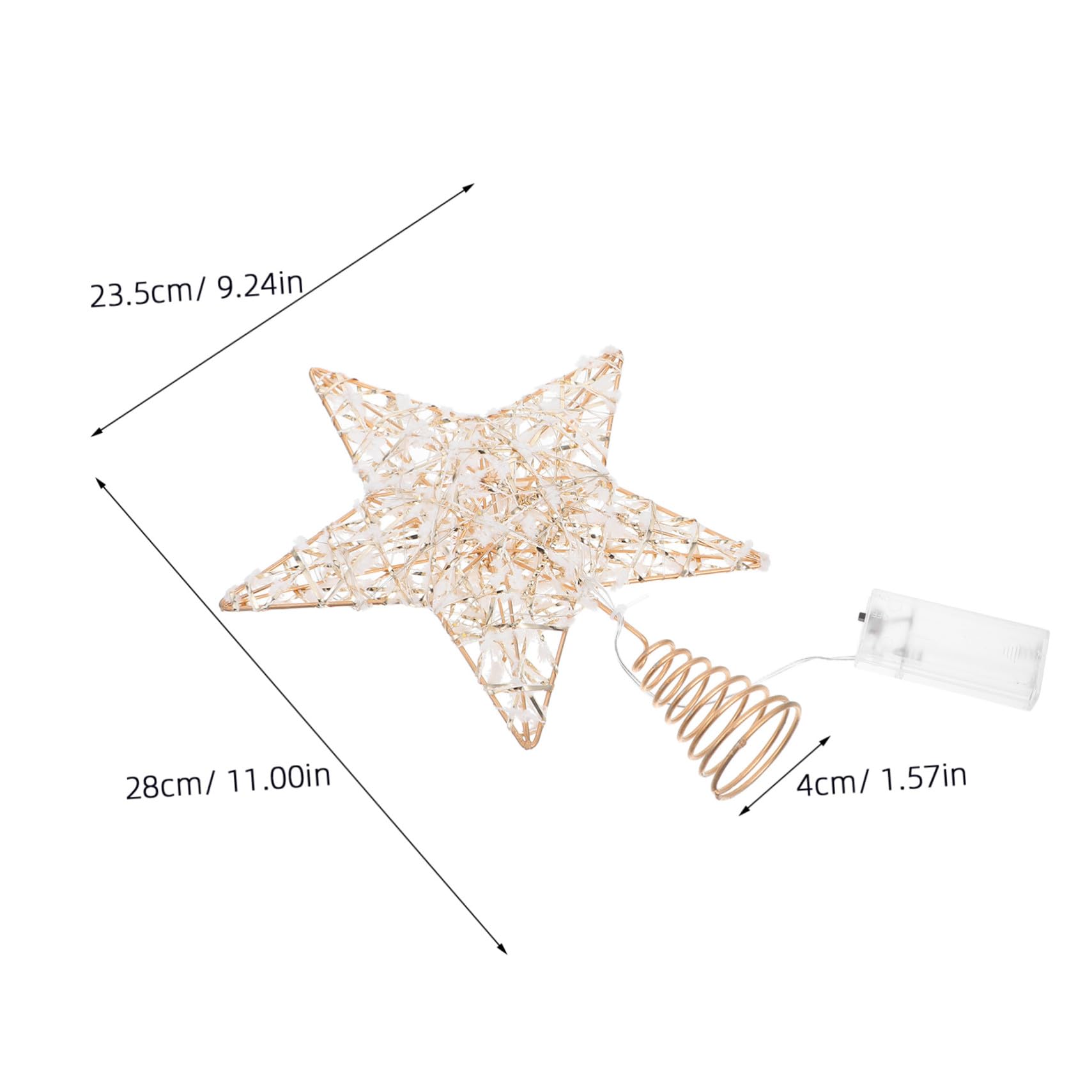 TOPBATHY Punta per Albero Stella con Luci LED in Metallo Ornamenti per Cima Albero di Natale Luminosi per Decorazioni Natalizie