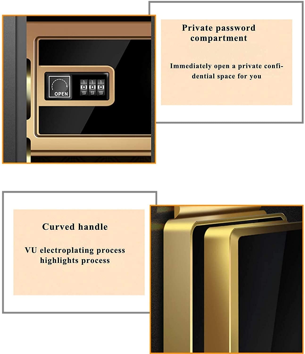 Cassaforte di sicurezza digitale con impronta digitale per casa, ufficio, cassaforte pesante con codice, alto livello di funzione antifurto, cassaforte di sicurezza per hotel, deposito aziendale
