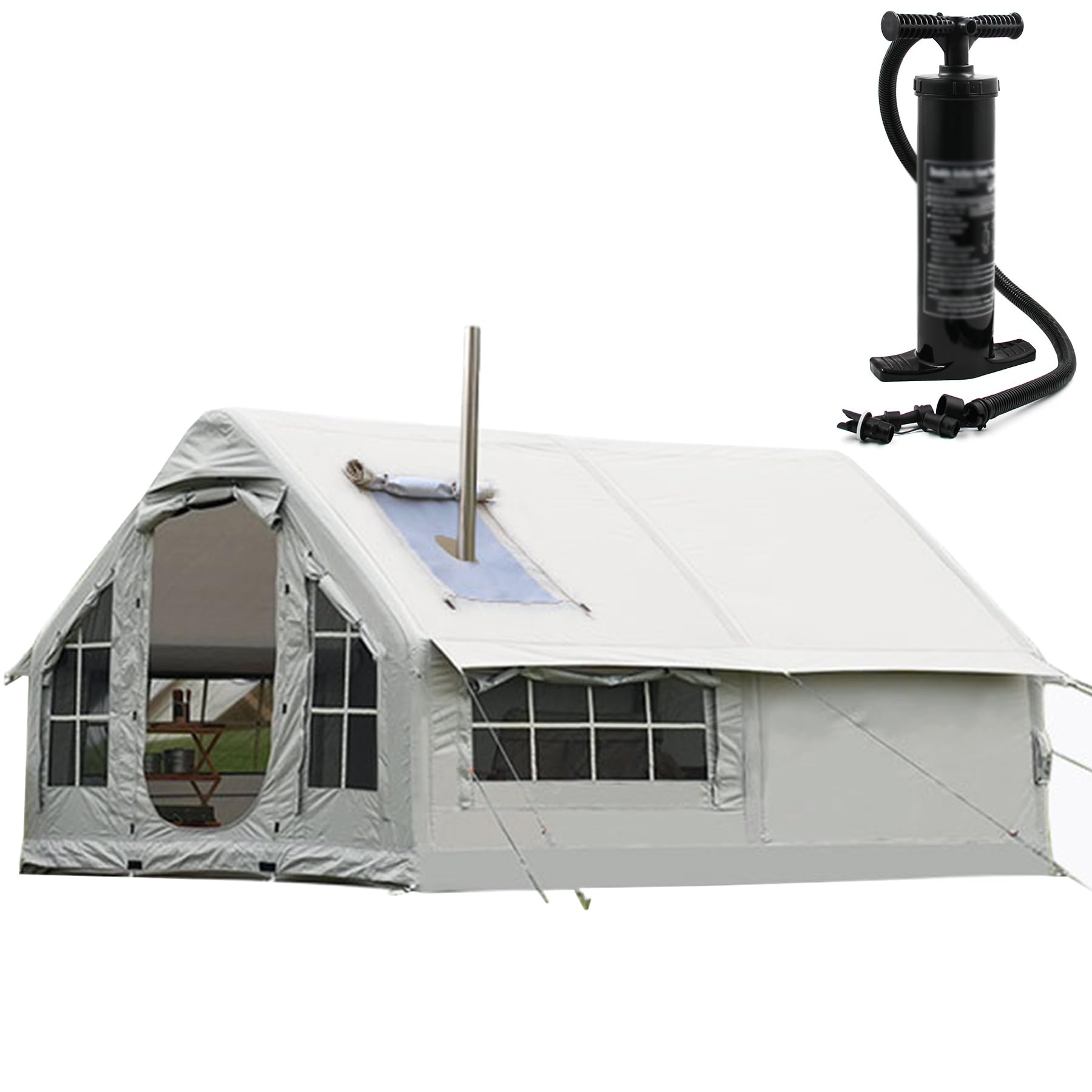 Tente de camping gonflable 6 places 3 chambres, Air Seconds 6.3 Polycoton QUECHUA Tente de camping gonflable 6 places 3 chambres, Air Seconds 6.3 Polycoton QUECHUA